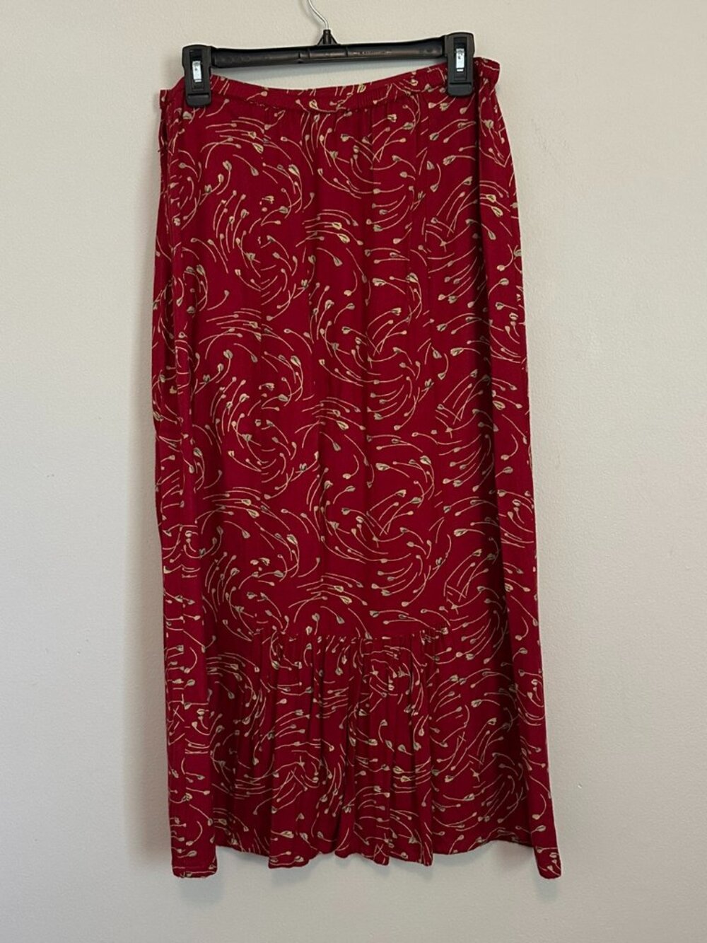 Vintage Putumayo Red Floral Maxi Skirt Women’s Large Boho Romantic 90s - Picture 2 of 8